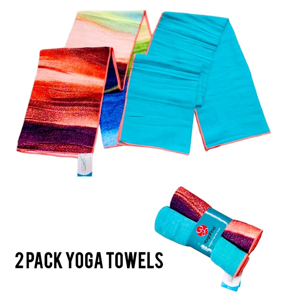 Yogafina Skidless Yoga Mat Towel Twin Pack Color Multi